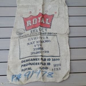 (5) Coffee Bean BURLAP Sacks -- Lot of 5